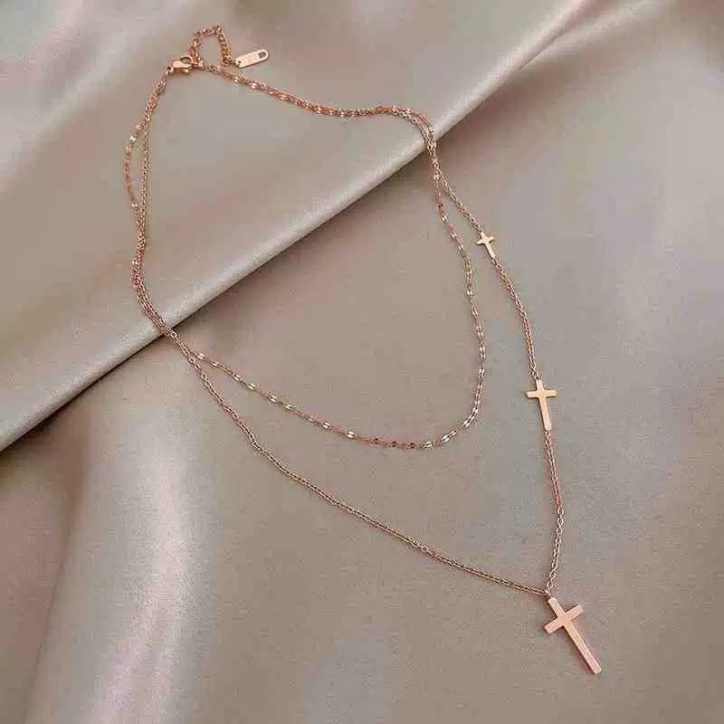 Divina Cross Layer Necklace