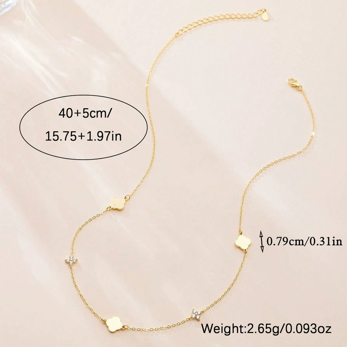 Inès Clover & Crystal Necklace