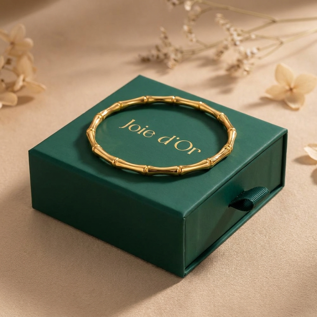 Emma Bamboo Gold Bangle