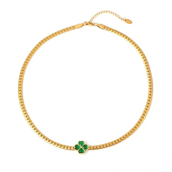 Emerald Clover Necklace