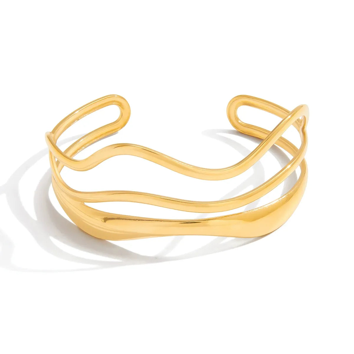 Emma Wave Gold Bangle