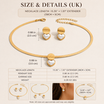 Elegant Gold Jewelry Set with Necklace & Earrings Heart and Geometric Pendants