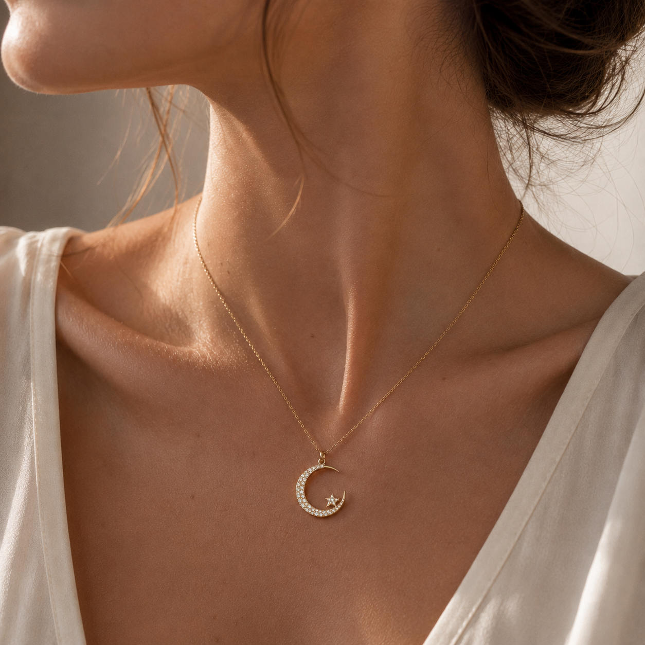 Celestial Moon & Star Necklace ✨ A Subtle Symbol of Inner Strength