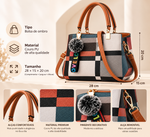 Sophia Elegant Checkered Handbag – Shoulder & Crossbody Bag