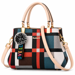 Sophia Elegant Checkered Handbag – Shoulder & Crossbody Bag