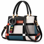 Sophia Elegant Checkered Handbag – Shoulder & Crossbody Bag