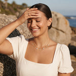 Amelia Crystal Flower Gold Necklace