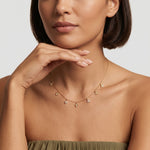 Amelia Crystal Flower Gold Necklace