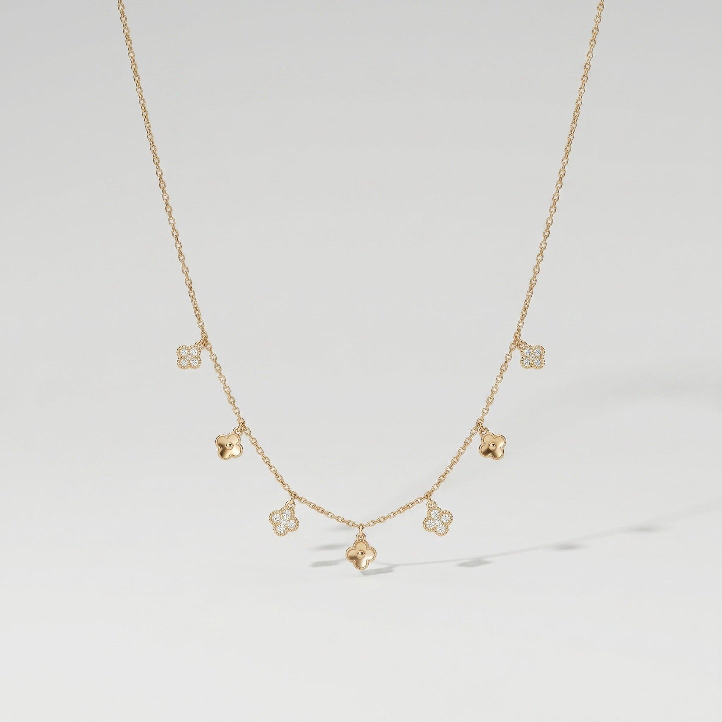 Amelia Crystal Flower Gold Necklace