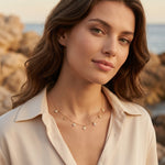 Amelia Crystal Flower Gold Necklace