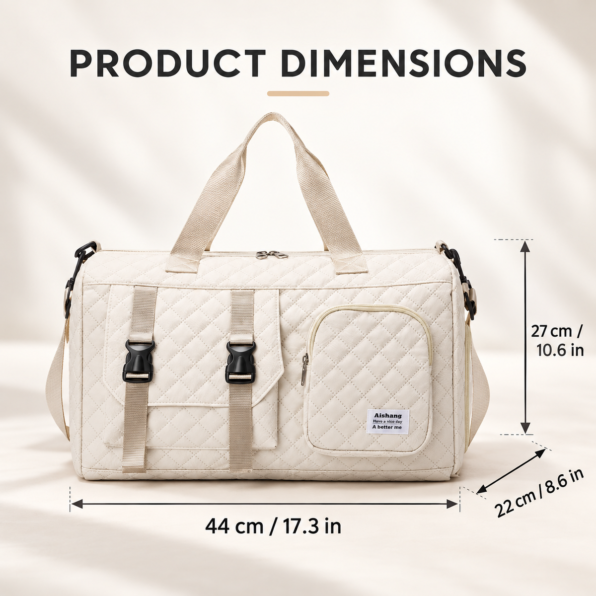 Aurea Quilted Weekender Travel Bag