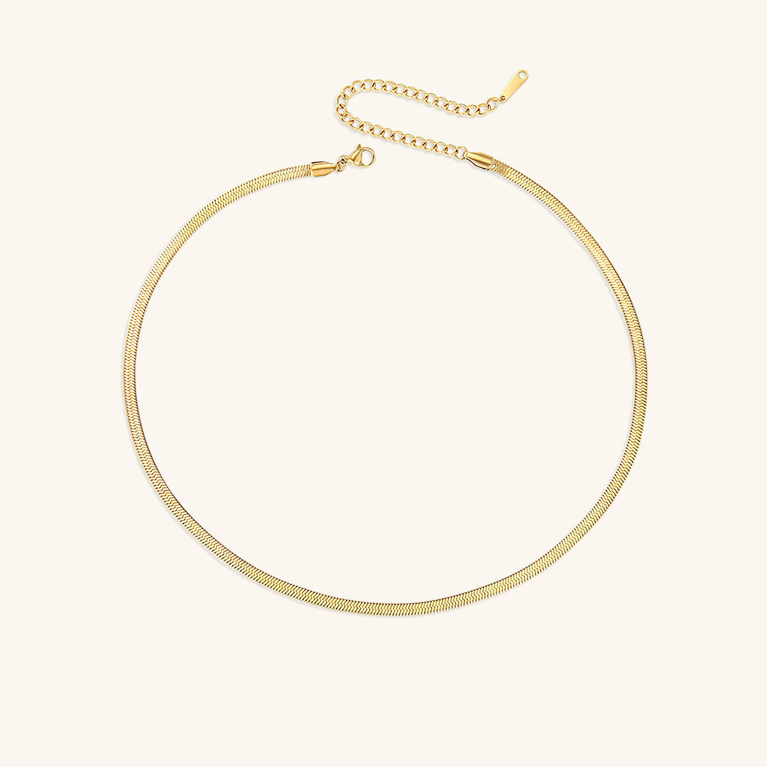 Elizabeth Gold Herringbone Necklace + Complimentary Earrings