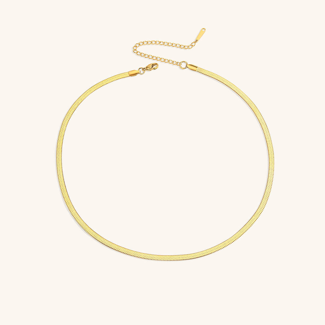 Elizabeth Gold Herringbone Necklace + Complimentary Earrings