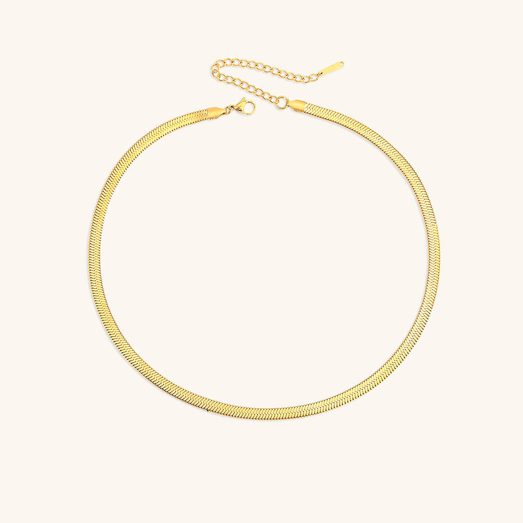Elizabeth Gold Herringbone Necklace + Complimentary Earrings