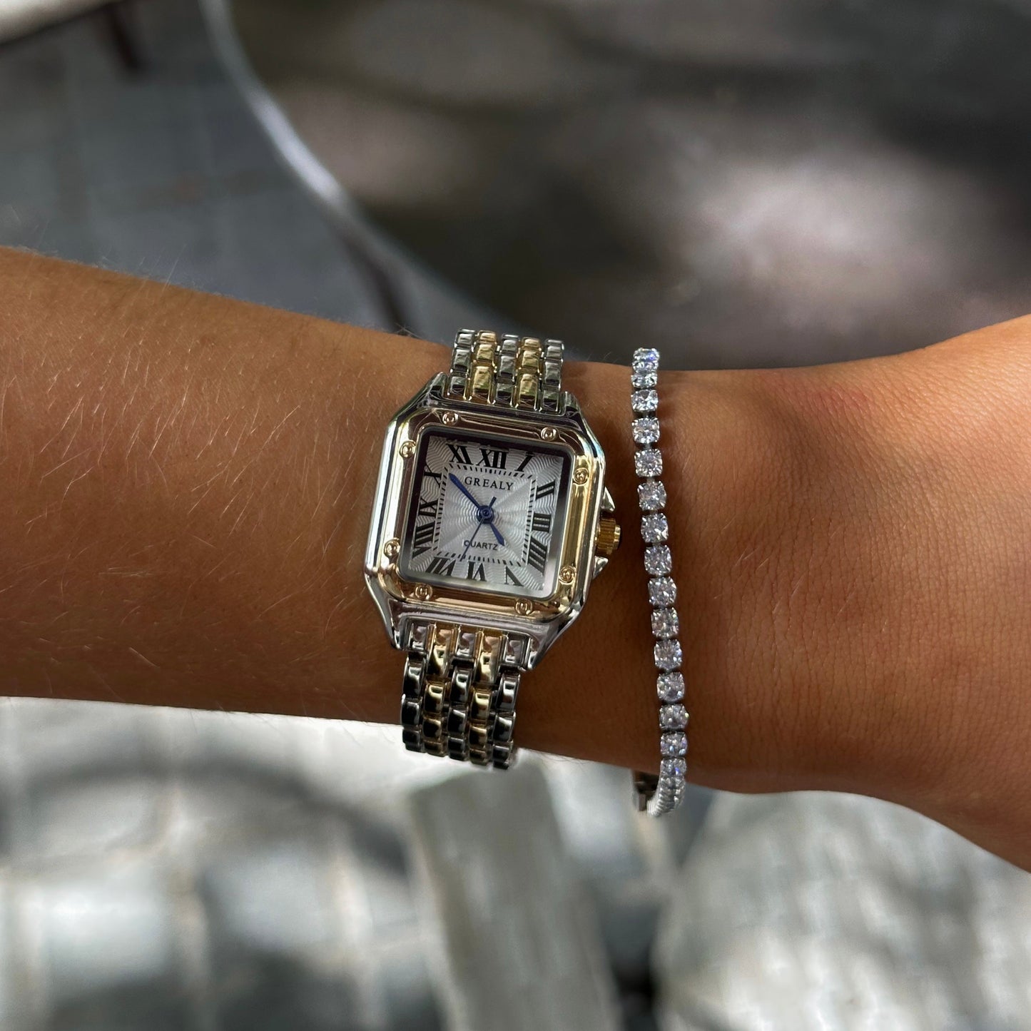 Grealy Roman Numeral Square Watch