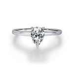 Eva Crystal Drop Silver Ring