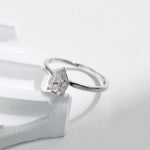 Eva Crystal Drop Silver Ring