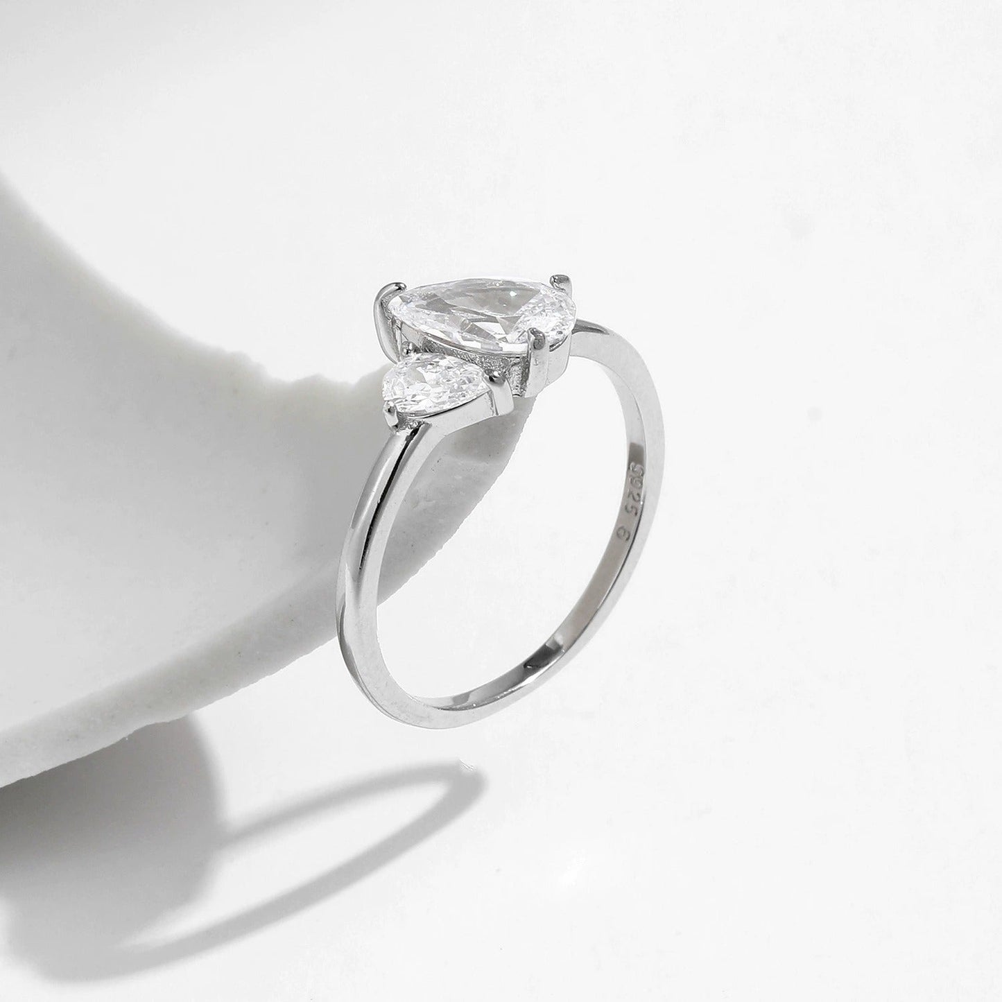 Luna Dual Pear Silver Ring