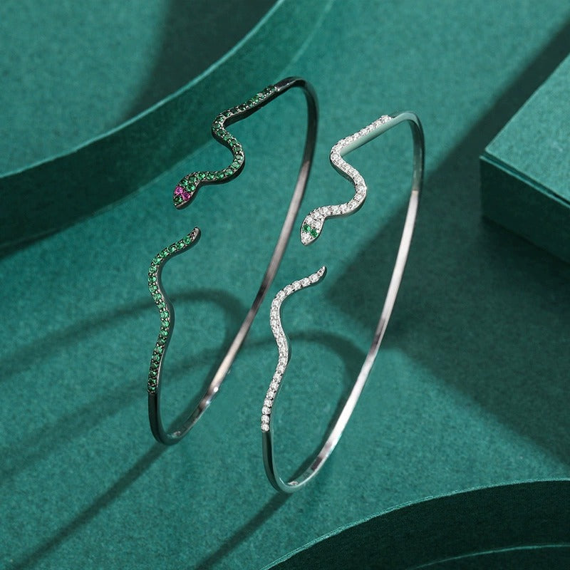 Liana Crystal Snake Bangle