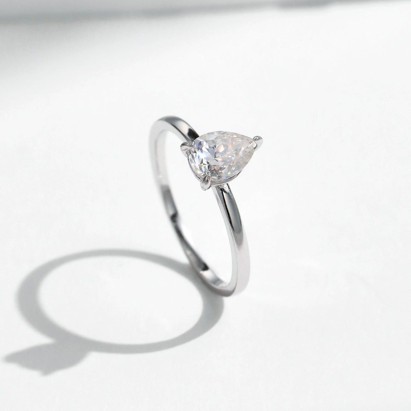 Eva Crystal Drop Silver Ring