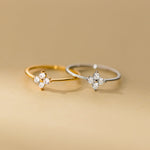 Mia Crystal Clover Ring