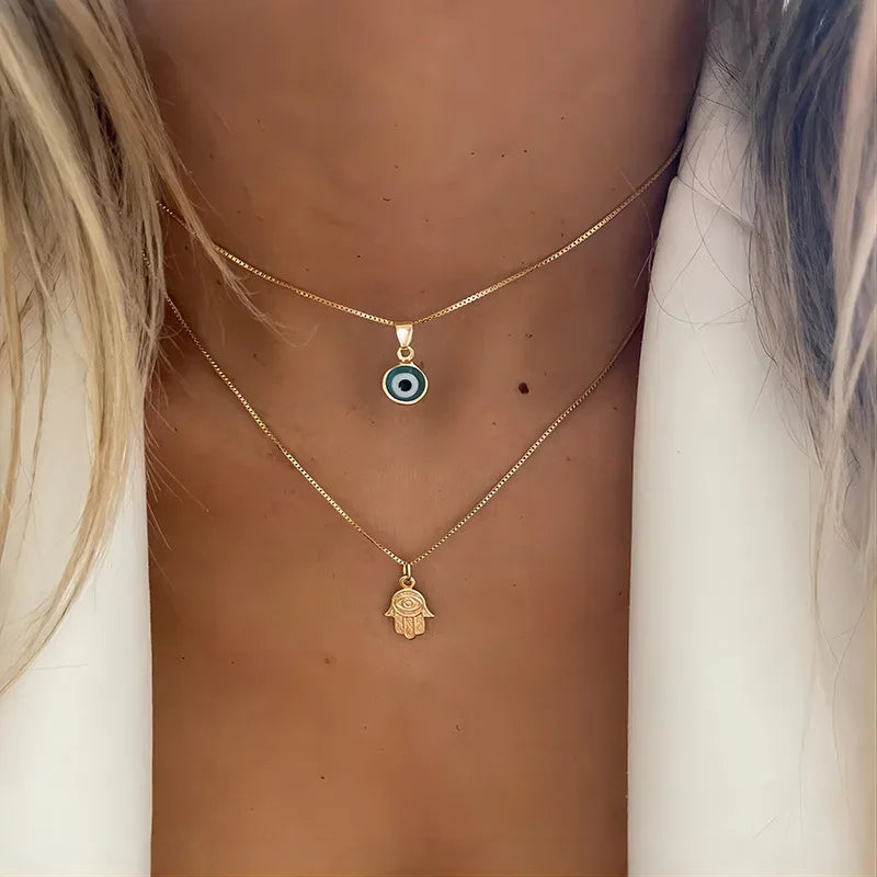 Evil Eye & Hamsa Energy Necklace