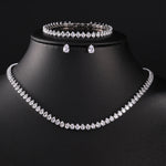 Elegant Water Drop Necklace, Earrings & Bracelet Set Multiple Colour Options