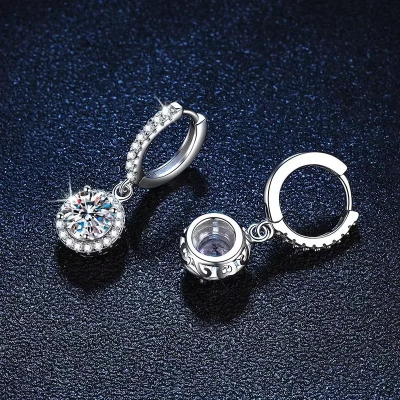 Round Cut Moissanite Drop Earrings