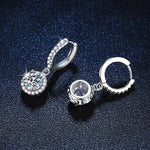 Round Cut Moissanite Drop Earrings