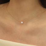 Minimalist Gold Plated Zircon Necklace – Free Shipping and VAT included