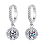 Round Cut Moissanite Drop Earrings