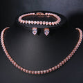 Elegant Water Drop Necklace, Earrings & Bracelet Set Multiple Colour Options