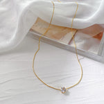Minimalist Gold Plated Zircon Necklace – Free Shipping and VAT included