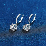 Round Cut Moissanite Drop Earrings