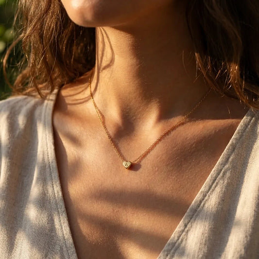 Heart Initial Gold Necklace
