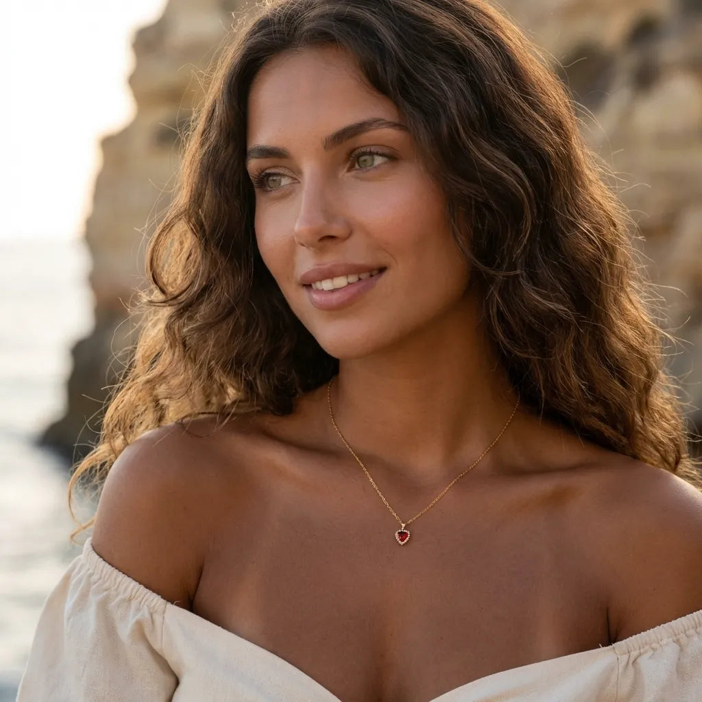 Colette Pave Heart Necklace