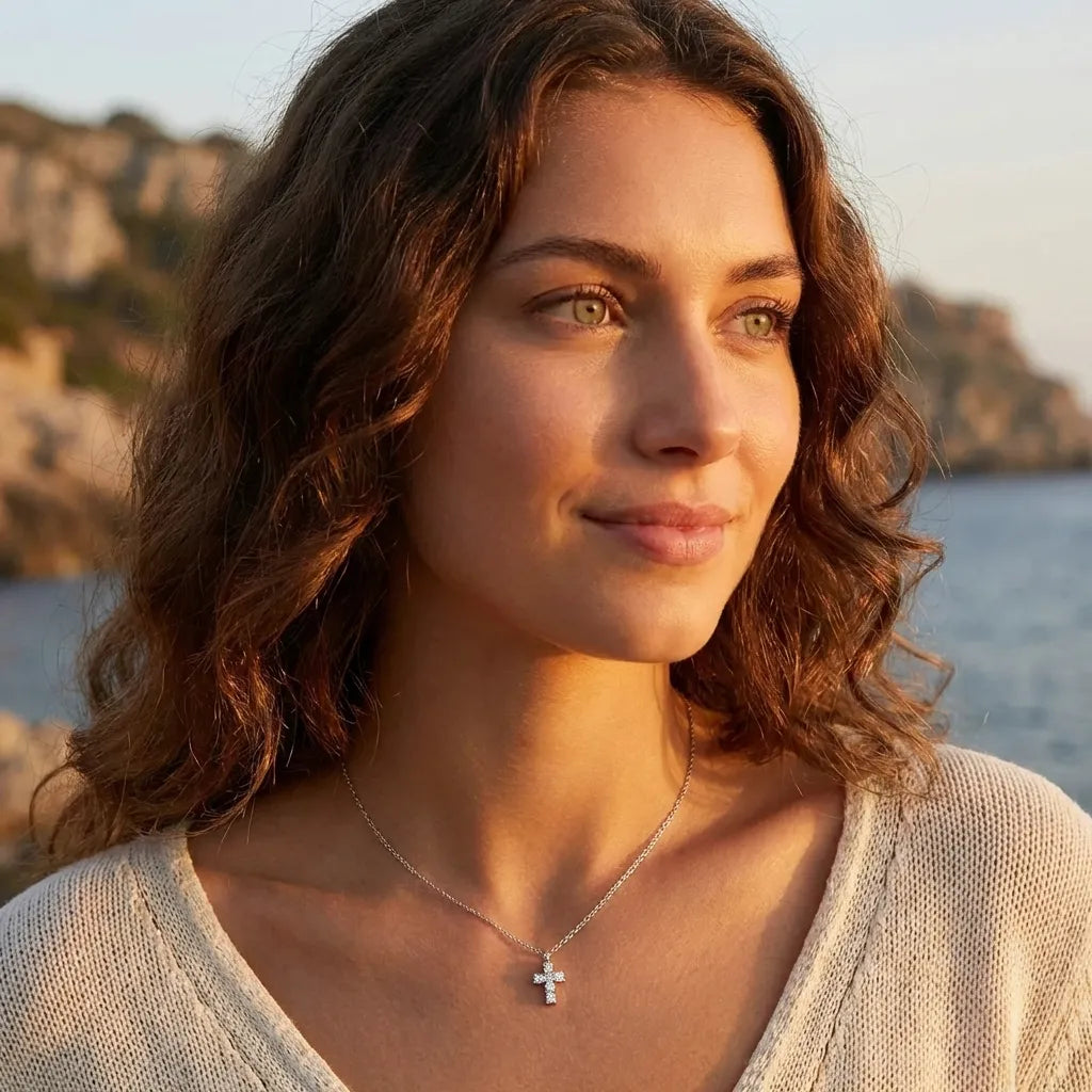 Chloé Crystal Cross Pendant