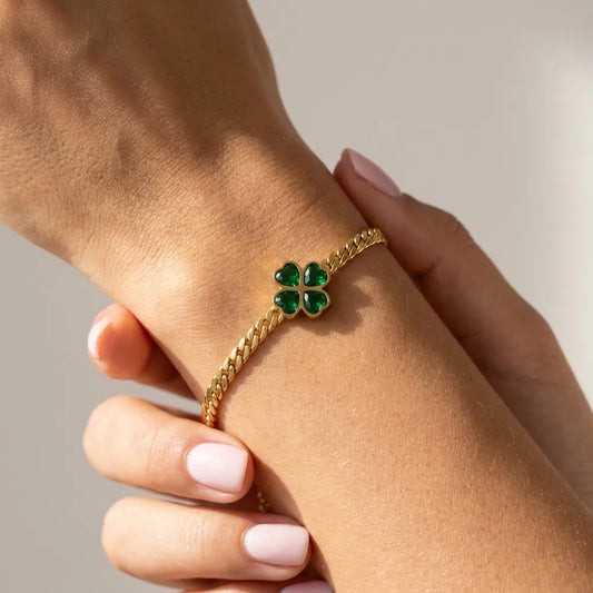 Emerald Clover Bracelet
