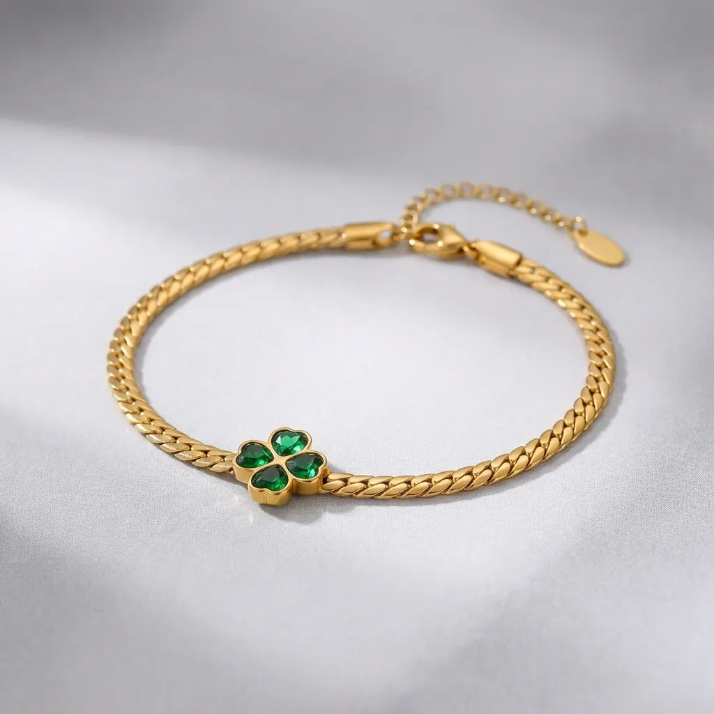 Emerald Clover Bracelet
