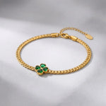 Emerald Clover Bracelet