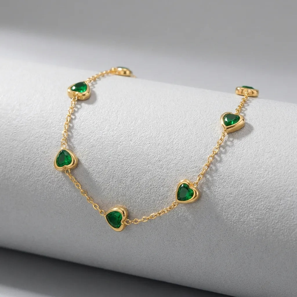 Francia Green Heart Bracelet