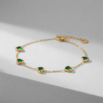 Francia Green Heart Bracelet