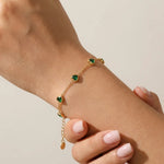 Francia Green Heart Bracelet