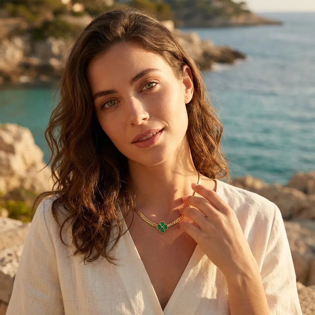 Emerald Clover Necklace