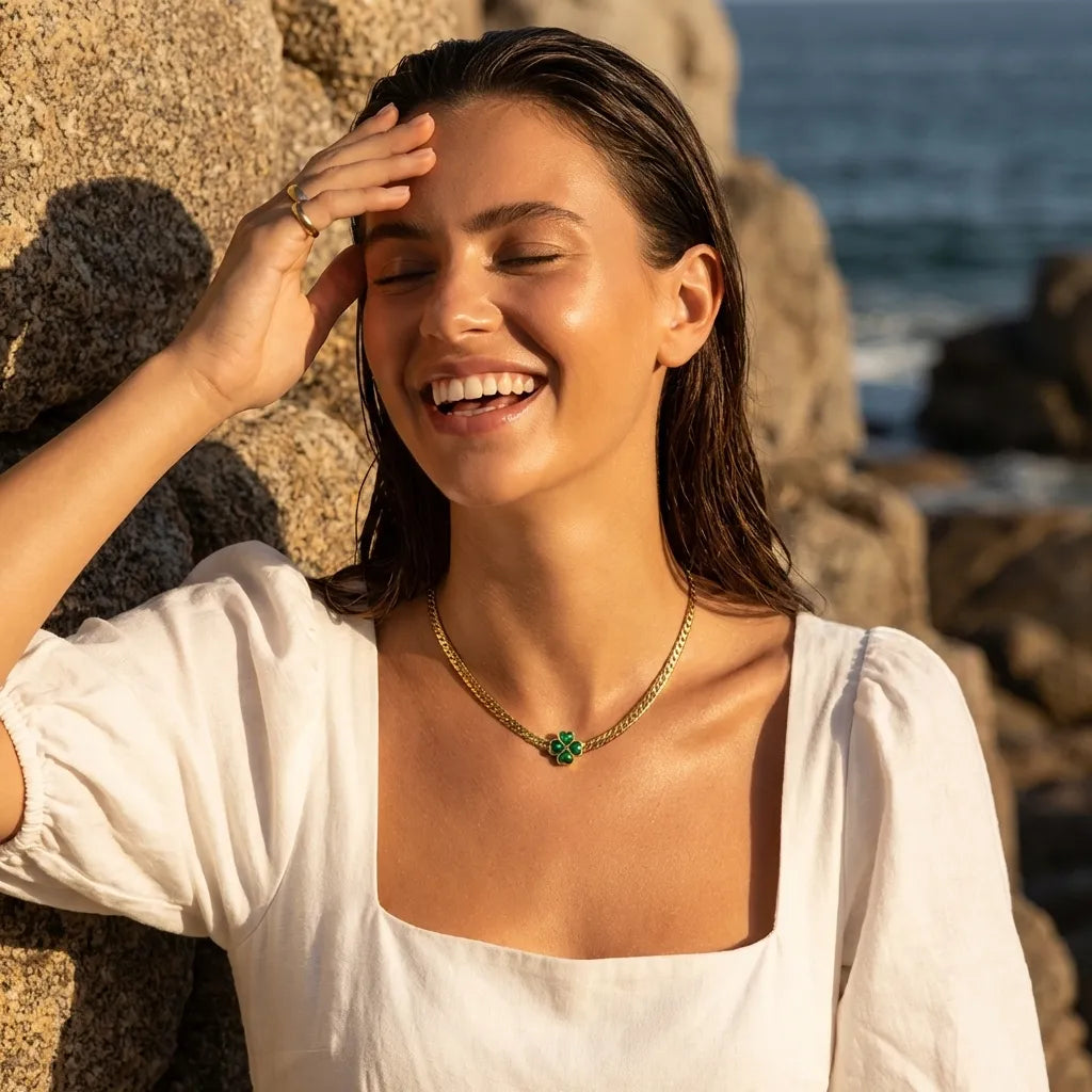 Emerald Clover Necklace