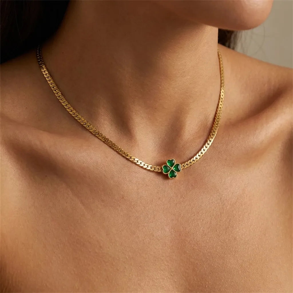 Emerald Clover Necklace