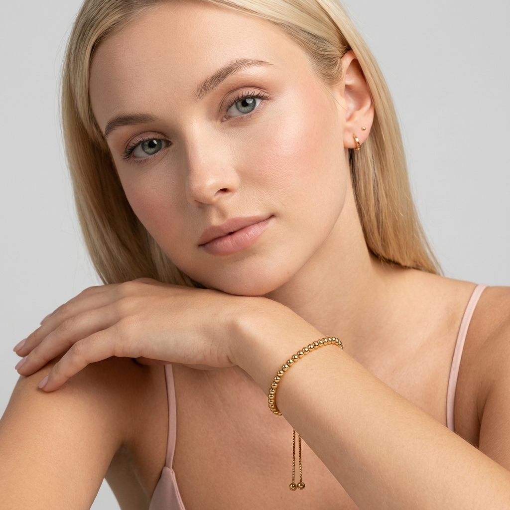 Beaded Gold Bracelet