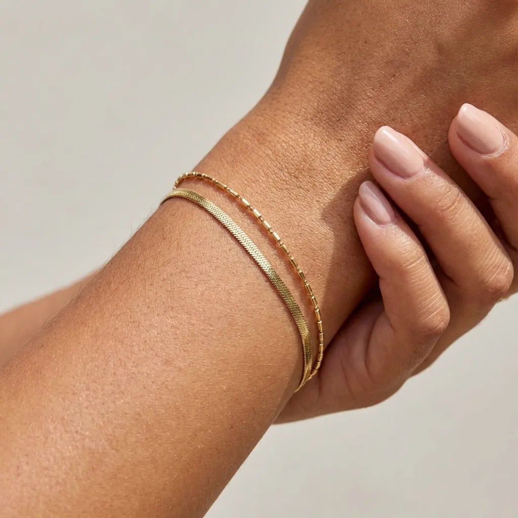 Vida Snake & Bead Bracelet