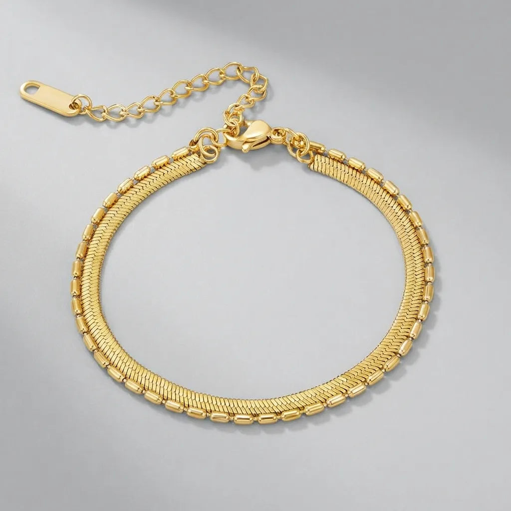 Vida Snake & Bead Bracelet