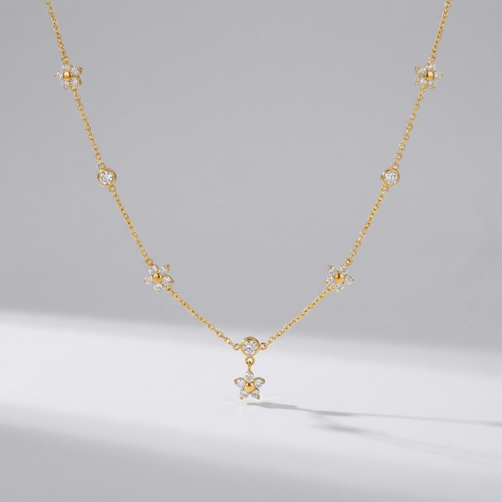 Mia Flower Crystal Necklace